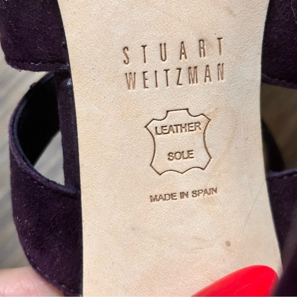 Stuart Weitzman purple suede sandal heels 8.5 - Picture 7 of 9